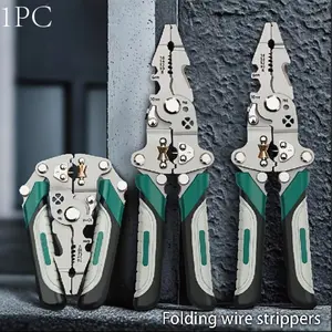 Multifunctional Foldable Wire Stripper Pliers, Wirecutters, Hand Tools, Construction Tools, Special Designed for Electricians, Strips Wires, Cuts Lines, Twists Pipes, Presses Terminals