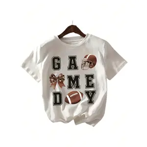 Youth Football Print T-Shirt - Chicago football graphic, prominent "CHICAGO" lettering - Soft and breathable t-shirt, perfect for sports fans - Back-to-school outfit - Playful children's design, comfortable kids' clothing