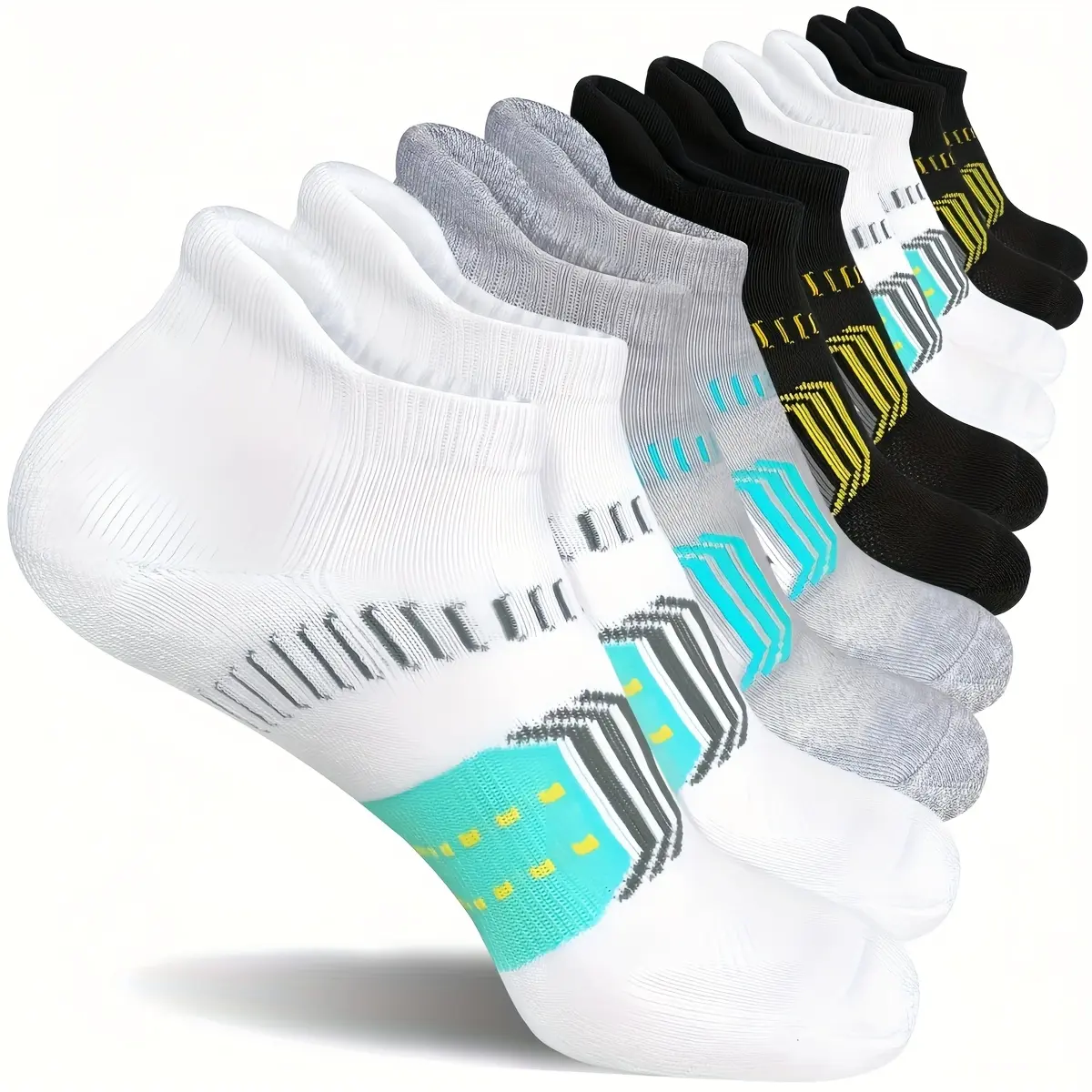 Unisex Sports & Casual Invisible Socks 5 Pairs Odor-Resistant Quick-Drying Moisture-Wicking Breathable Thin Boat Shoe Socks White Black Gray Ideal for Fitness Running Office Wear socks for women