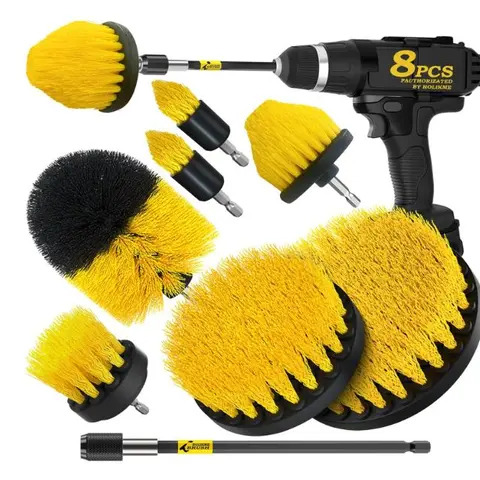 8 Piece Drill Brush Heads Tools, Christmas Gift Electric Spin Scrubber Cleaning Brush Kit, Multipurpose Power Scrubber Drill Brush For Car Wheel Hub