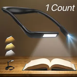 Wild Bright 1-pack neck-mounted reading lamp, long-lasting with adjustable dimming for eye protection, three-color foldable reading lamp, neck-mounted emergency lamp, 2000mAh large-capacity battery, sufficient for an entire night of reading time