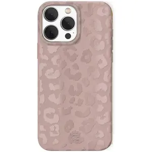 Leopard Cheetah Print Phone Case for iPhone 15 Pro for Women - Compatible with MagSafe - 10ft Drop Tested - Girly Cute Protective Designer Cover - Nude Neutral Beige Aesthetic