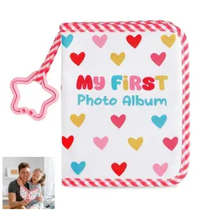 Baby’s First Photo Album Soft Cloth Book, My First Family Album for 4x6 Pictures, Colorful Baby Memory Book Toy for Newborns, Infants & Toddlers, Baby Shower Gift