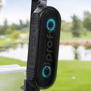 Dprofy New Play 2 Rounds of Golf Magnetic Bluetooth Golf Speaker Golf Cart Speaker Stereo Sound Portable Pro Wireless Waterproof Speaker with Rich Bass Golf Accessories Golf Gifts (with Light)