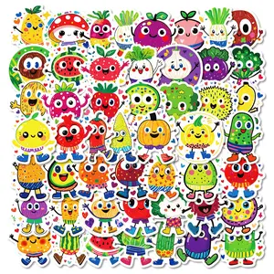 Fruit & Vegetable Series Sticker, 50pcs/set Cute Cartoon Fruit & Vegetable Pattern Decorative Sticker, DIY Decals for Scrapbooking, Journaling, Gift Wrapping