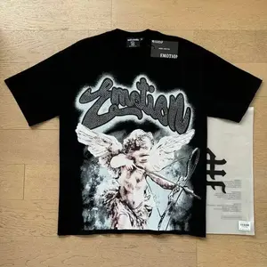 Tshirt Angel Print Cotton Streetwear Round Neck Short Sleeve Casual Daily Wear Summer Party For Men Women Couple Unisex Trendy Fashion Top