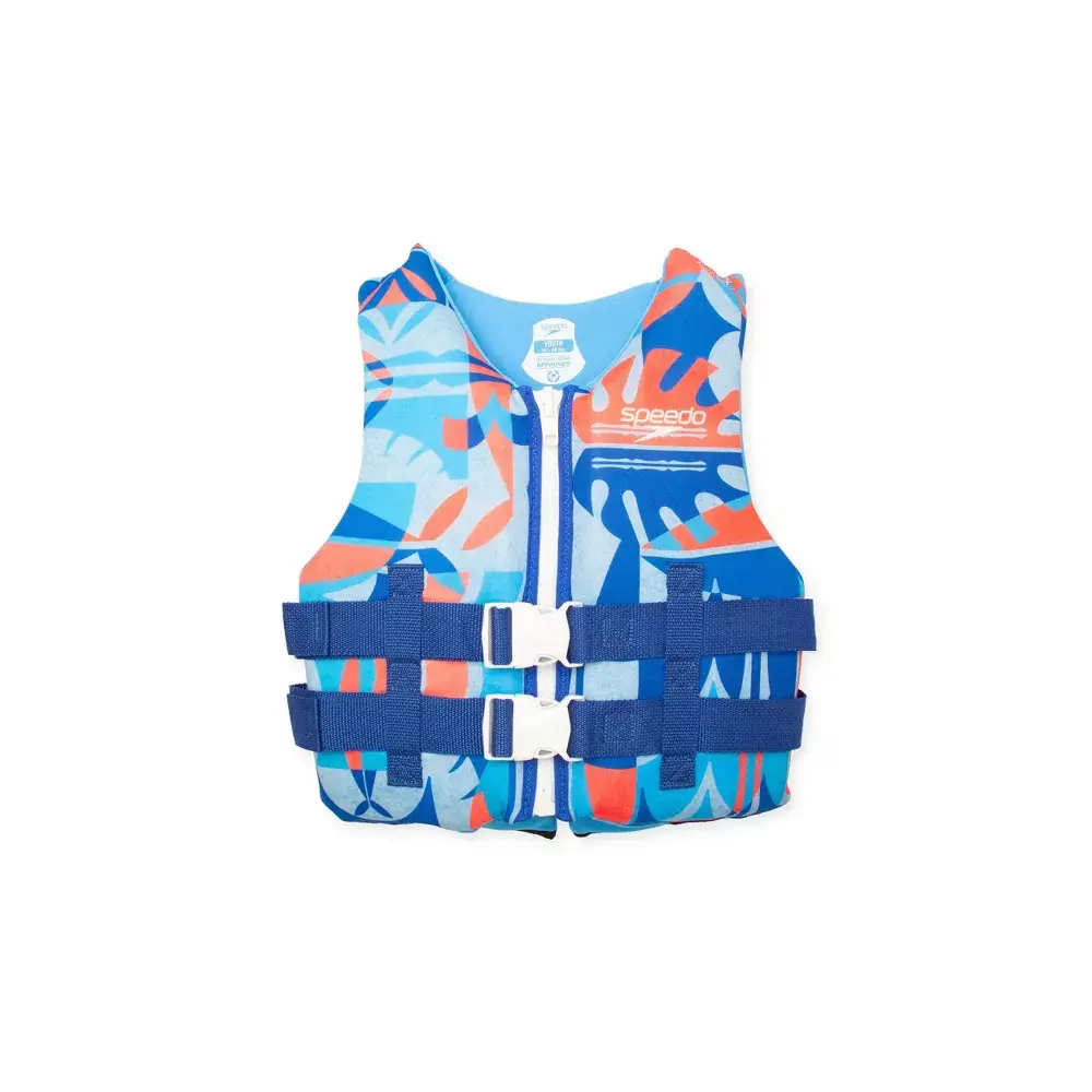 Speedo Junior PFD Kids' Life Jacket Vest with Adjustable Straps, for Water Sports - Picton Blue