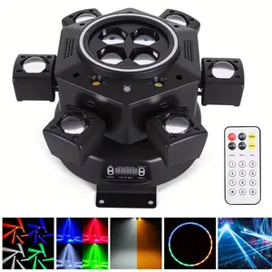 XDV 150W 6 Arms Moving Head DJ Light, RGBW StageLight with DMX-512 & Sound Active - Perfect for Parties,Weddings & Events