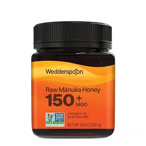 Wedderspoon Raw Mānuka Honey 150+ MGO, 8.8 Oz, Unpasteurized New Zealand Honey, Non-GMO, BPA-Free Jar, Superfood & Natural Wellness Support