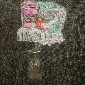 Lunch lady badge reel