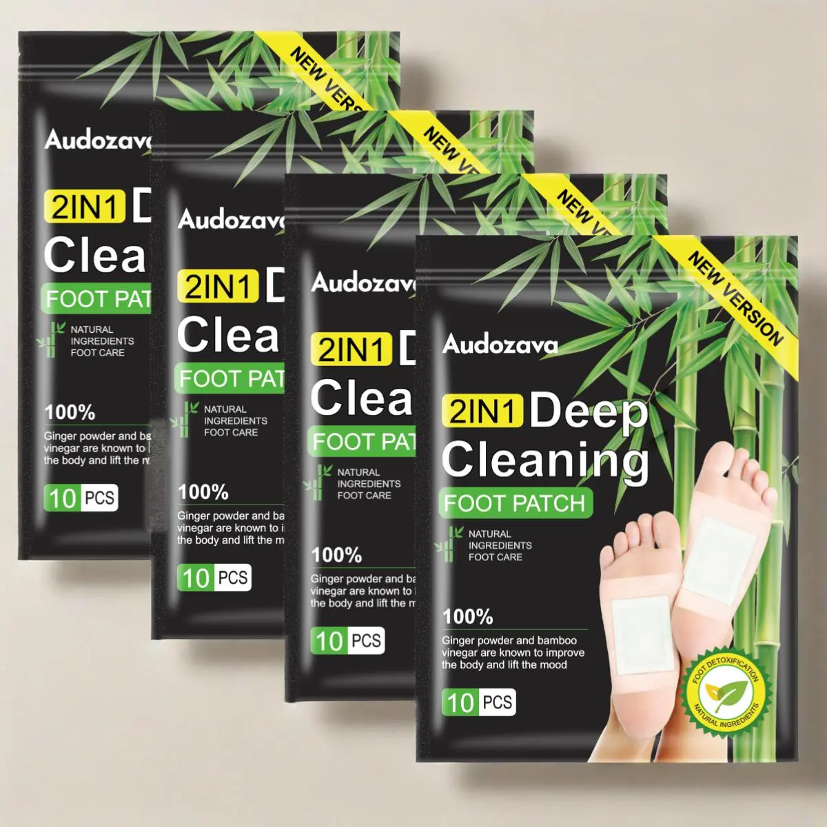 Bamboo Charcoal Foot Patches Natural Herbal Pads Gentle Cleansing with Dandelion Root Organic Relaxing Self-Care Routine