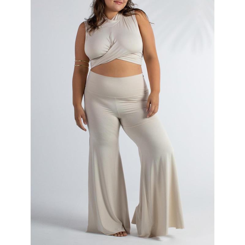 Juno Slit Pant - Sandy Pearl