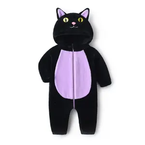 Toddler Baby Black Cat Costume Cute Hooded Jumpsuit Zipper Snowsuit Infant Boy Girl Warm Winter Clothes