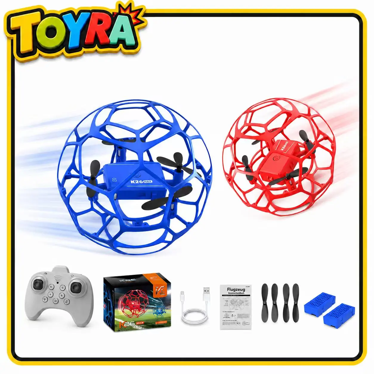 Mini Soccer Drone, Beginner Friendly, 360° Flip Stunt, Indoor Outdoor Quadcopter
