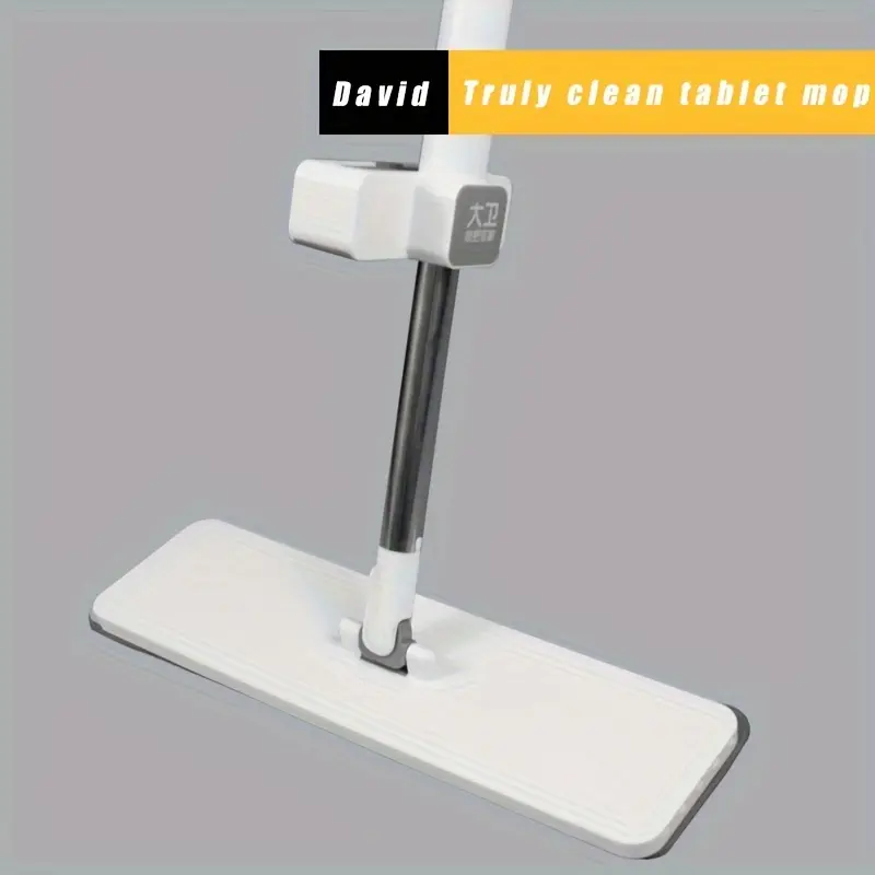 New 1pc Large Flat Mop Long Handle Hands-free Wash Flat Mop Durable Rotating Floor Mop Wet And Dry Use Dust Removal Mop For Kitchen Bathroom Tile Hardwood Laminate Floors Cleaning Supplies Cleaning Tool