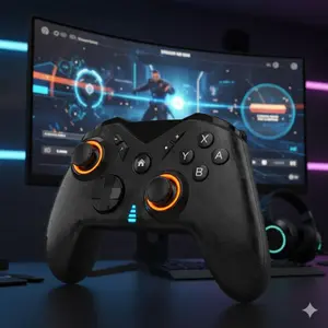 Ergonomic Wireless Bluetooth Gaming Controller for Switch, PC, Android, Steam. Adjustable Vibration, High-Precision Sticks, Turbo & Macros. Compatible with Cloud Gaming & TV. Dual-Mode Universal Gamepad.