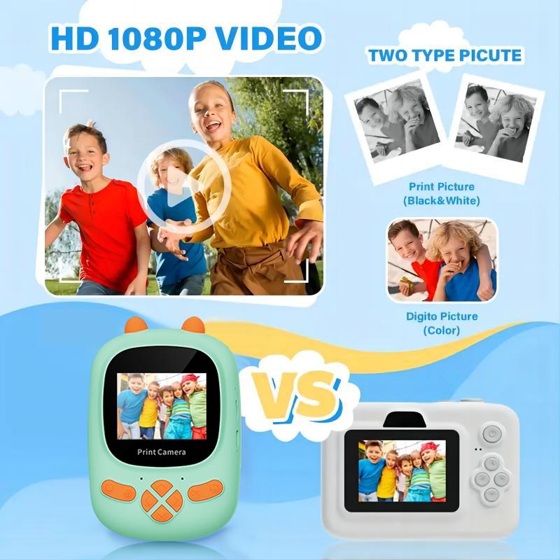 【Gift For Kids】Instant Print Kids Camera,1080P Children Printable Camera, Girls Boys Age 3-12, Perfect Birthday or Christmas Gift,disposable camera instant print