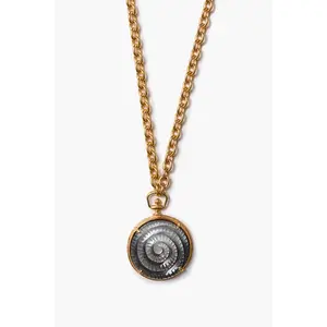 Nautilus Pocket Watch Necklace Black MOP