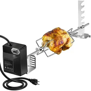 Heavy Duty Rotisserie Kit for 110V Rotisserie Grills Kit Electric Motor for Gas Grills Home Outdoors Pork Stainless Steel Utensils