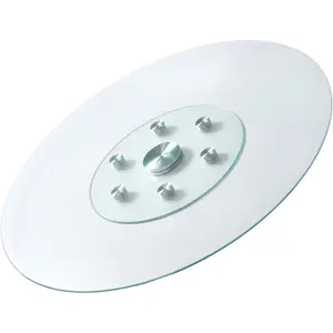 VEVOR 40 in Glass Lazy Susan Turntable, Tempered Glass Dining Table Centerpiece with 6 Rotating Wheels, 360 °   Smooth and Silent Spin Tabletop Rotating Tray, for Family Gatherings, Banquets & Weddings