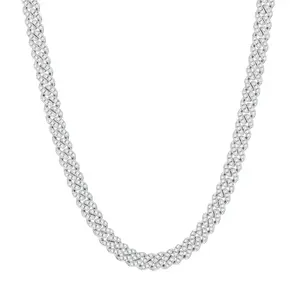 【#N4 】6mm Hip Hop Men's Jewelry Cuban Chain Miami Cuban Chain Ice Out 925 Sterling Silver Synthetic Moissanite Cuban Link Chain Necklace