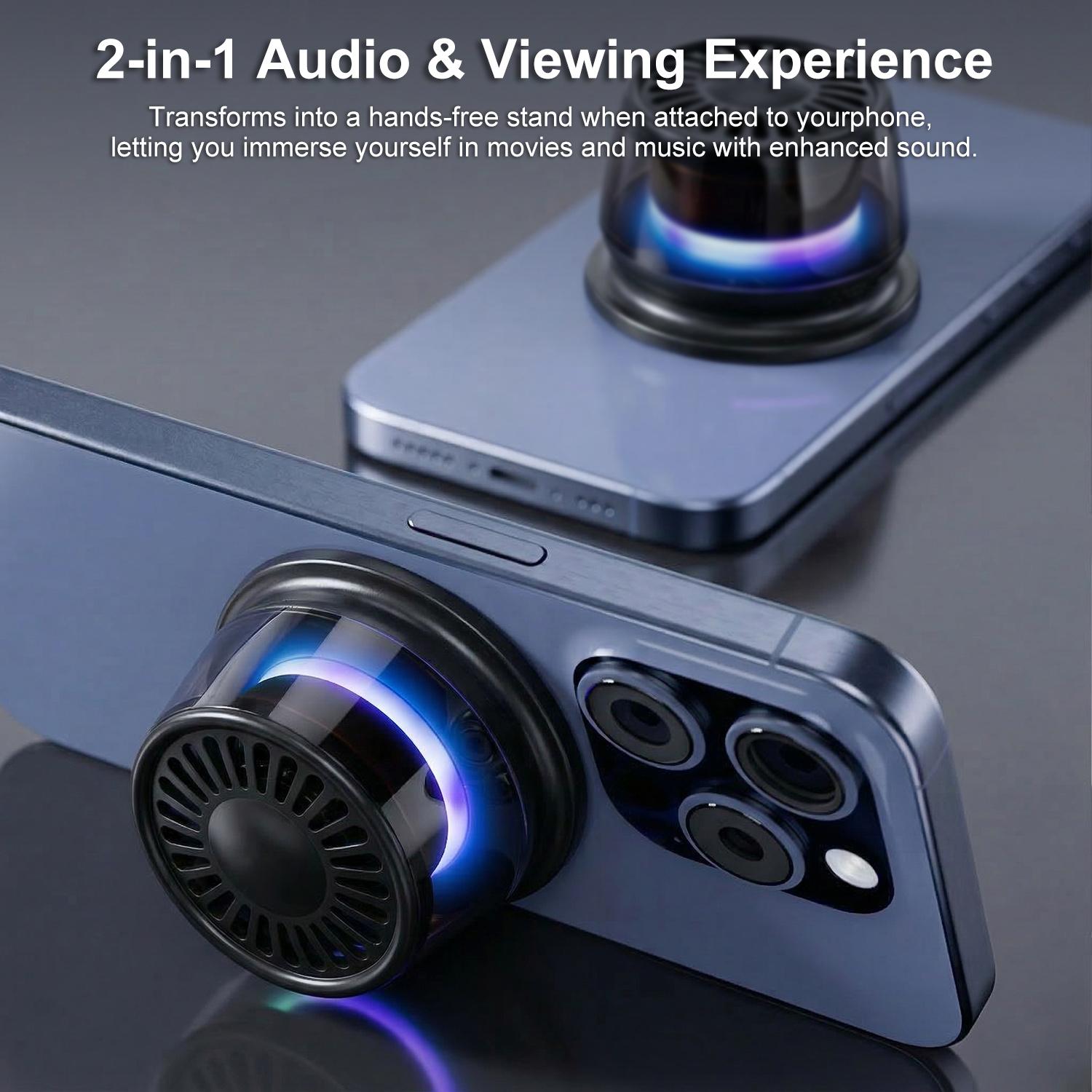 G200 Magnetic Bluetooth Speaker,Portable Mini Bluetooth Speaker with Phone Stand,Game Mode,7H Playtime,TWS,RGB Light,Perfect Teen Gift for Camping & Home Decor