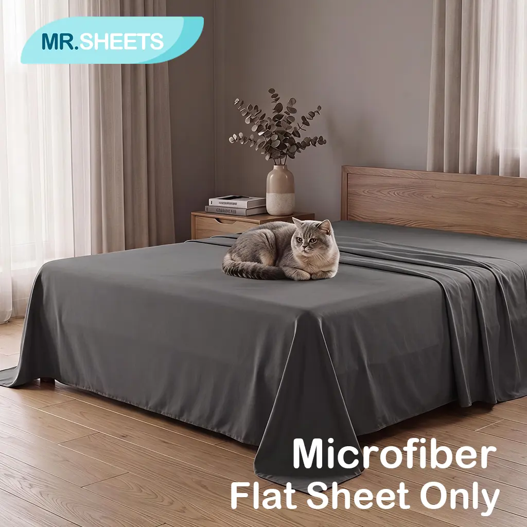 NTBAY Microfiber Flat Sheet Only – Soft & Smooth Top Sheet, Wrinkle-Free Hotel Style Bedding, Easy Care Solid Color