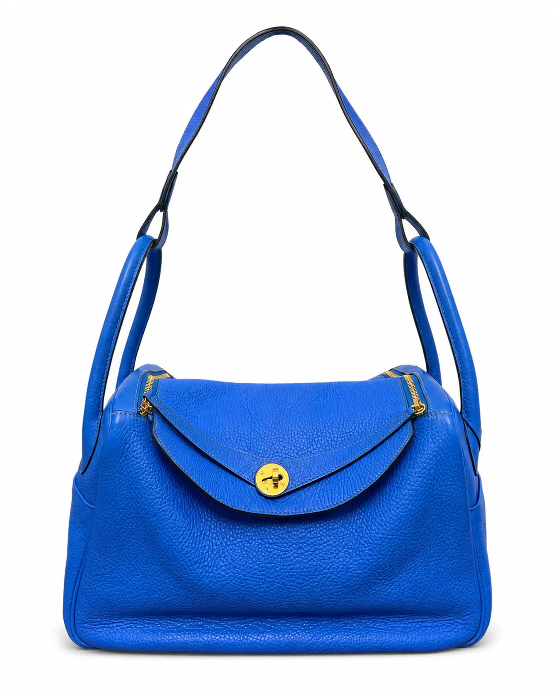Pre-owned HERMÈS leather Shoulder Bags Hermes Lindy 34 Bleu 88756616m