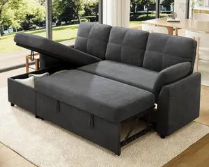 [SummerVibes]VanAcc Sofa Bed, Sleeper Sofa- 2 in 1 Pull Out Sofa Bed with Storage Chaise, Couch Bed, Comfy Upholstered Daybed for Living Room, Lounge