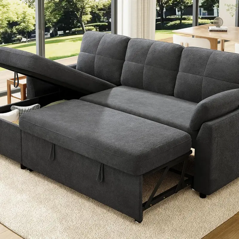 VanAcc Sofa Bed, Sleeper Sofa- 2 in 1 Pull Out Sofa Bed with Storage Chaise, Couch Bed, Comfy Upholstered Daybed for Living Room, Lounge #TikTokShopBlackFriday #TikTokShopBlackFriday #Chrismas decor