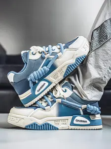 Men's Fashion Colorblock Sneakers, Low Top Sneakers, Sporty Sneakers, Trendy Sneakers, Thick Soled Sneakers, Comfortable Non-Slip Thick Sole Shoes, Outdoor Sports & Daily Wear, All-Season Footwear, All Seasons Sneakers