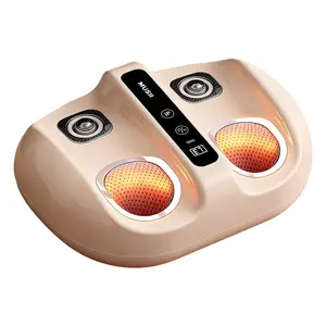 Foot massager with heat, shiatsu heated electric kneading foot massager machine, front foot kneading and rear heel tapping massage, targeted massage, gift for men and women