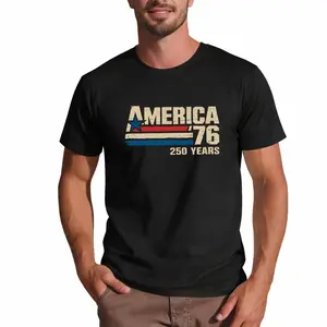 America 1776 250 Years of Freedom Distressed Patriotic Graphic T-Shirt