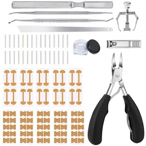 Professional Ingrown Toenail Correction Kit - Stainless Steel Clippers, Correction Patches, Nail Lifter & Tools for Home Pedicure Nail Care Solution
