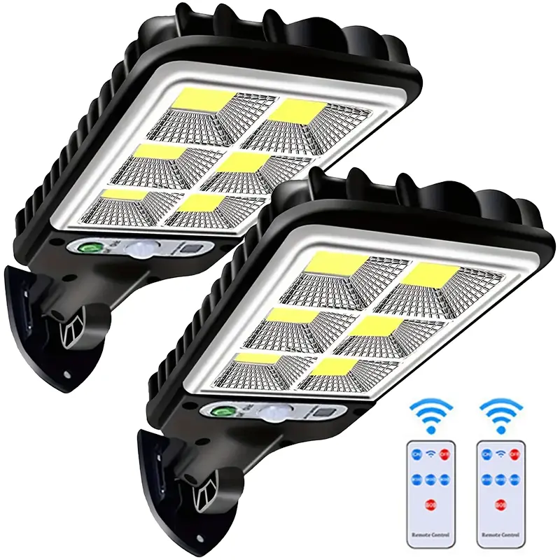 2 Pack Super Bright LED Solar Outdoor Lights - IP65 Water Resistant, Motion Sensor Security Wall Light, 3 Modes, Adjustable Bracket, High-Impact ABS Plastic, Mounting Hardware Included for Garden, Mens Gifts