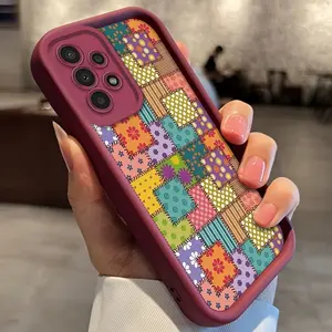 Vintage Patchwork Pattern Mobile Phone Case for Samsung Galaxy S26 S25 S24 S23 S22 S21 Fe Plus Ultra A13 A14 A15 A16 A17 A33 A34 A35 A36 A52 A53 A54 Note20 Anti-dust, Fashionable, High-end, Gift