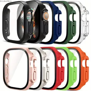 2026 New 9 Pack Anti-Prying Protective Case for Apple Watch Ultra & Ultra 2, 49mm Tempered Glass Full Coverage Bumper Shell, Scratch Resistant Shockproof Anti-Drop Design, Durable Full Screen Protective Accessory for Daily Wear and Outdoor Use