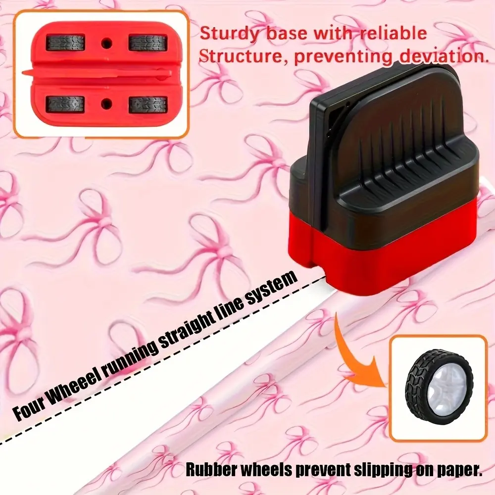 Portable Manual Paper Cutter with Wheel, Efficient for All Roll Materials, Battery-Free, Ideal for Packaging Paper, Easy to Use, Paper Trimmer
