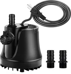 265-800 GPH Submersible Aquarium Water Pump with Adjustable , Water Removal and Drainage Sump Cleaning Pump with 2 Nozzles for Aquarium, Pond, Fish Tank, Hydroponics, Backyard (15W 265GPH)