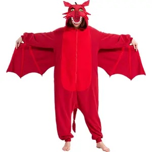Red Dragon Onesie Halloween  – , Animal One-Piece Cosplay Outfit for Women and Men Adult Draculaura Mushroom  work cow cheap fursuit maker Retro Party  Accessory lion Onesie  Bat jasmine halloweencostume costume queen of hearts pearl unique couples