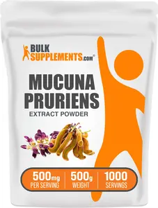 BulkSupplements Mucuna Pruriens Extract - Edible - Natural Antioxidants - Mucuna Powder - 100g-1kg - 500mg per Serving