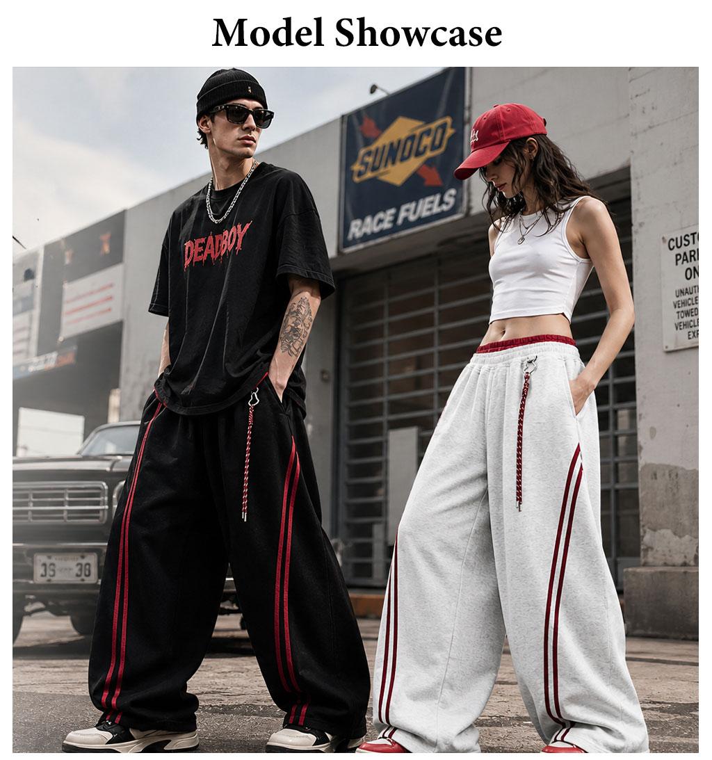 TELLFUN Y2K Baggy Wide-Leg Sweatpants with Side Stripes – Comfortable Casual Streetwear Joggers for Everyday Loungewear, Oversized Unisex Design bottom Pants,Summervibes TELLFUN Y2K Baggy Wide-Leg Sweatpants with Side Stripes – Comfortable Casual Streetwear Joggers for Everyday Loungewear, Oversized Unisex Design bottom Pants,Summervibes