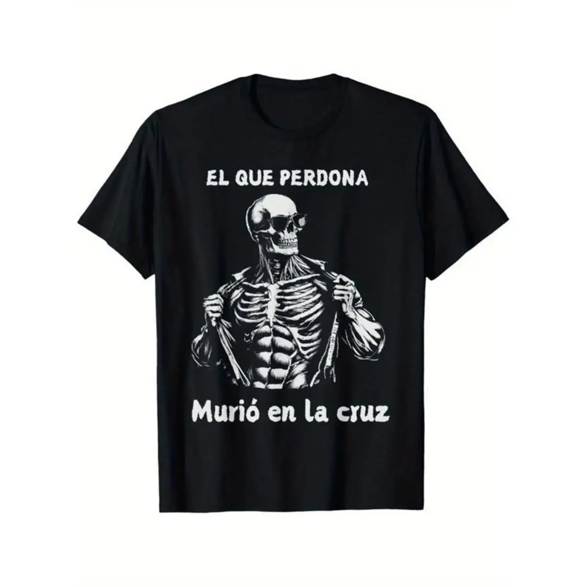 Women's Graphic T-Shirt with Funny Mexican Skull Print, Casual Streetwear Top in Soft 100% Cotton, Relaxed Fit, Made in USA, T-Shirts