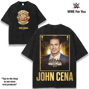 WWE John Cena WrestleMania Legacy Tee – Showcasing Iconic Career, 16-Time World Champion Glory, Legendary Main Event Moments, Hustle Loyalty Respect Era & Unmatched In-Ring Excellence, Premium 230gsm Cotton Streetwear for True Wrestling Fans