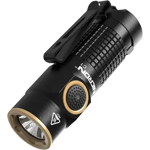 1200 Lumens EDC Flashlight with , Rechargeable Pocket Light Compact High Lumens Handheld Light, C1 Mini Flashlight 7 Modes for Outdoor Camping, Hiking (Black)