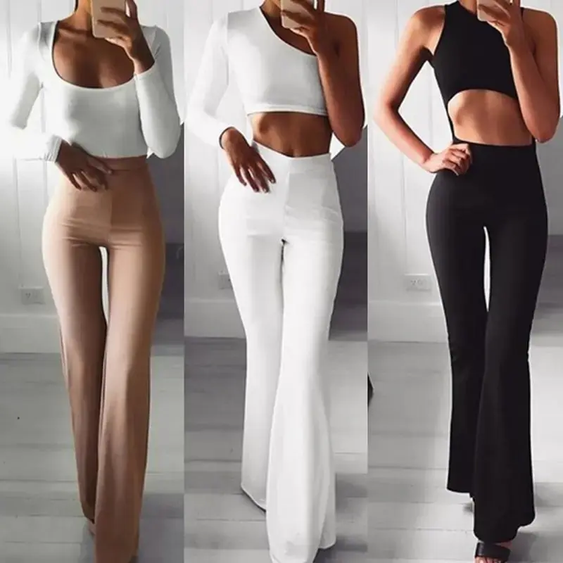 Women's Modest Islamic Palazzo Pants - Elegant, Comfortable Bottoms, Basic Style, As Shown, Minimalist, Relaxed Fit, Plain
