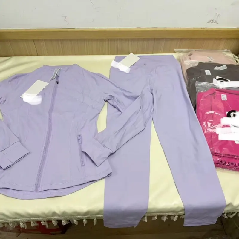 LU Two Piece Set - Purple Jacket & Pants Combo for Women Effortlessly Stylish for Yoga Pilates or Lounging