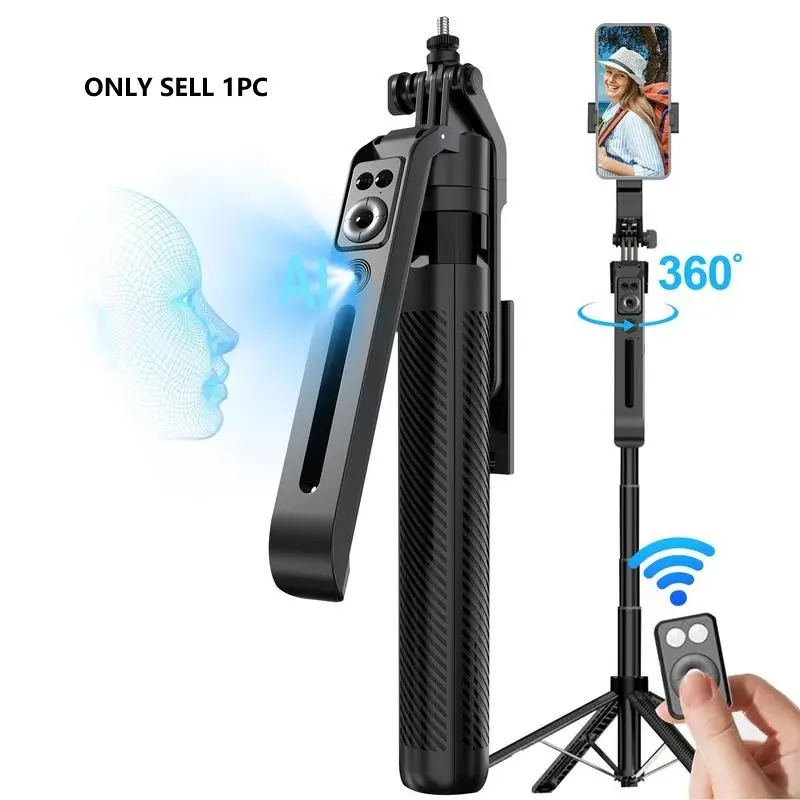Auto Face Tracking Tripod, 360° Rotation Auto Tracking Camera & Phone Holder with Remote, Smart Shooting Camera Stand for Video Vlog Live Stream, Selfie, Rotating Stand