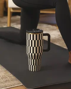 HYDROJUG Original Traveler 40 oz Black Leader Double-Layer Stainless Steel Flip-Lid Stainless Steel Water Bottle, leak-proof design, with rubber base - suitable for sports, travel, and outdoor activities.