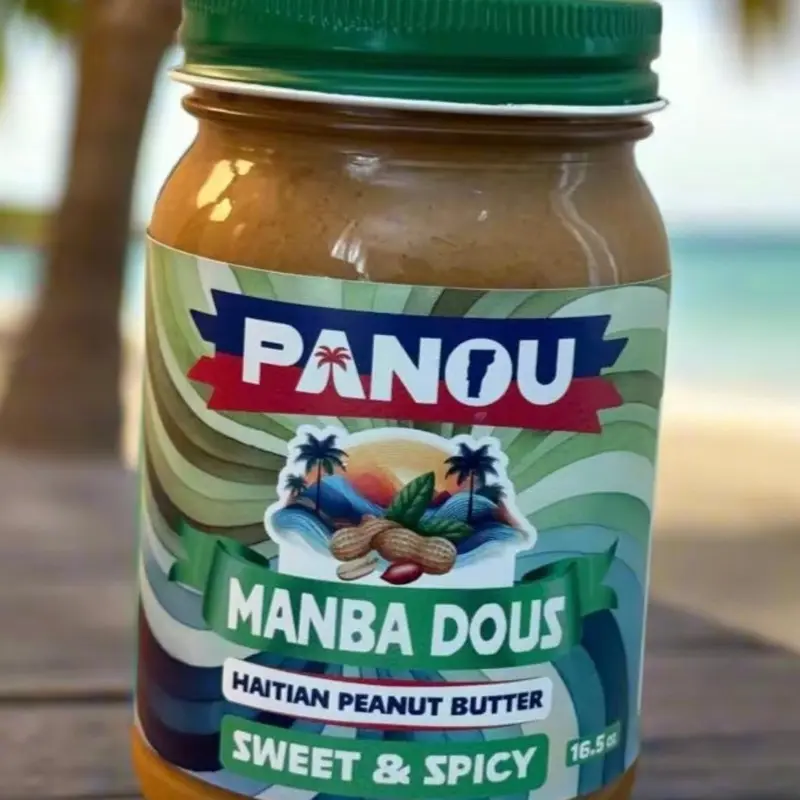 Haitian Cuisine Inspired Spicy Peanut Butter (Manba dous) - Sugar-Free, Spicy Kick, Healthier Pantry Preserve Food